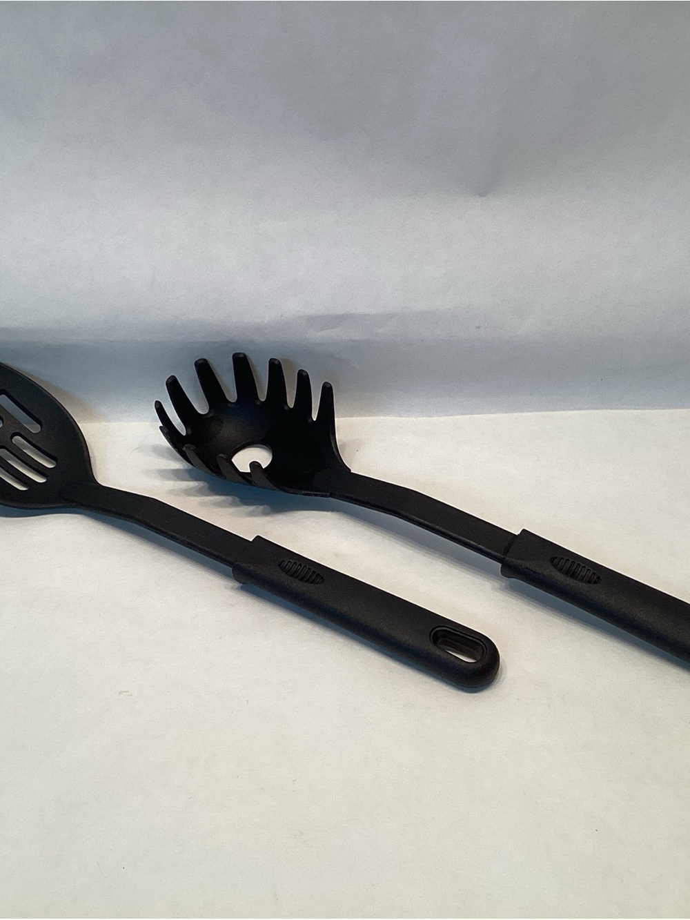Heat Resistant Slotted Spoon Pasta Server Black Plastic German Made Utensils